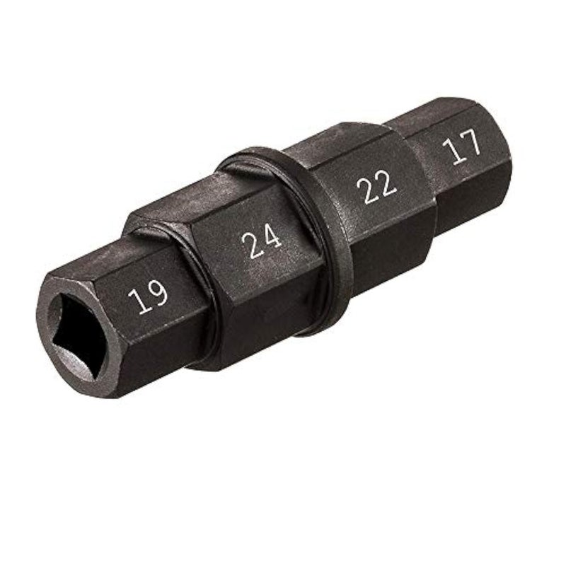 PANOVOS Hex Axle Wrench, 4 Metric Hex Sizes, 17mm, 19mm, 22mm, 24mm, Black, Heat-Treated